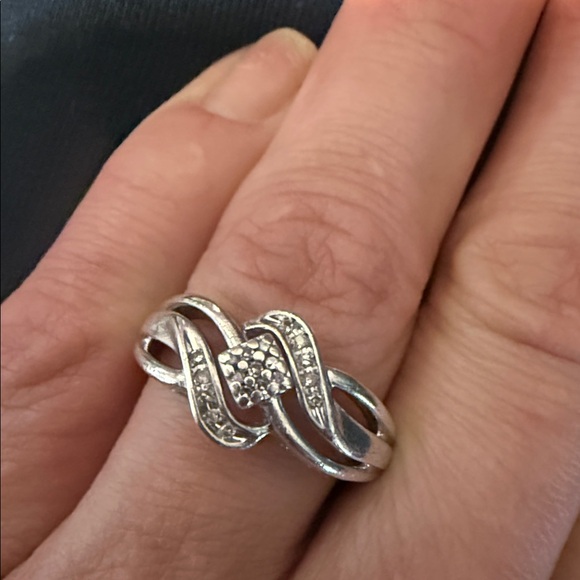 Vintage Sterling 925 Diamond Mom Ring (has video) - Picture 3 of 17